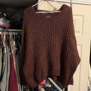 2X red brown knitted Charlotte Russe cropped sweater